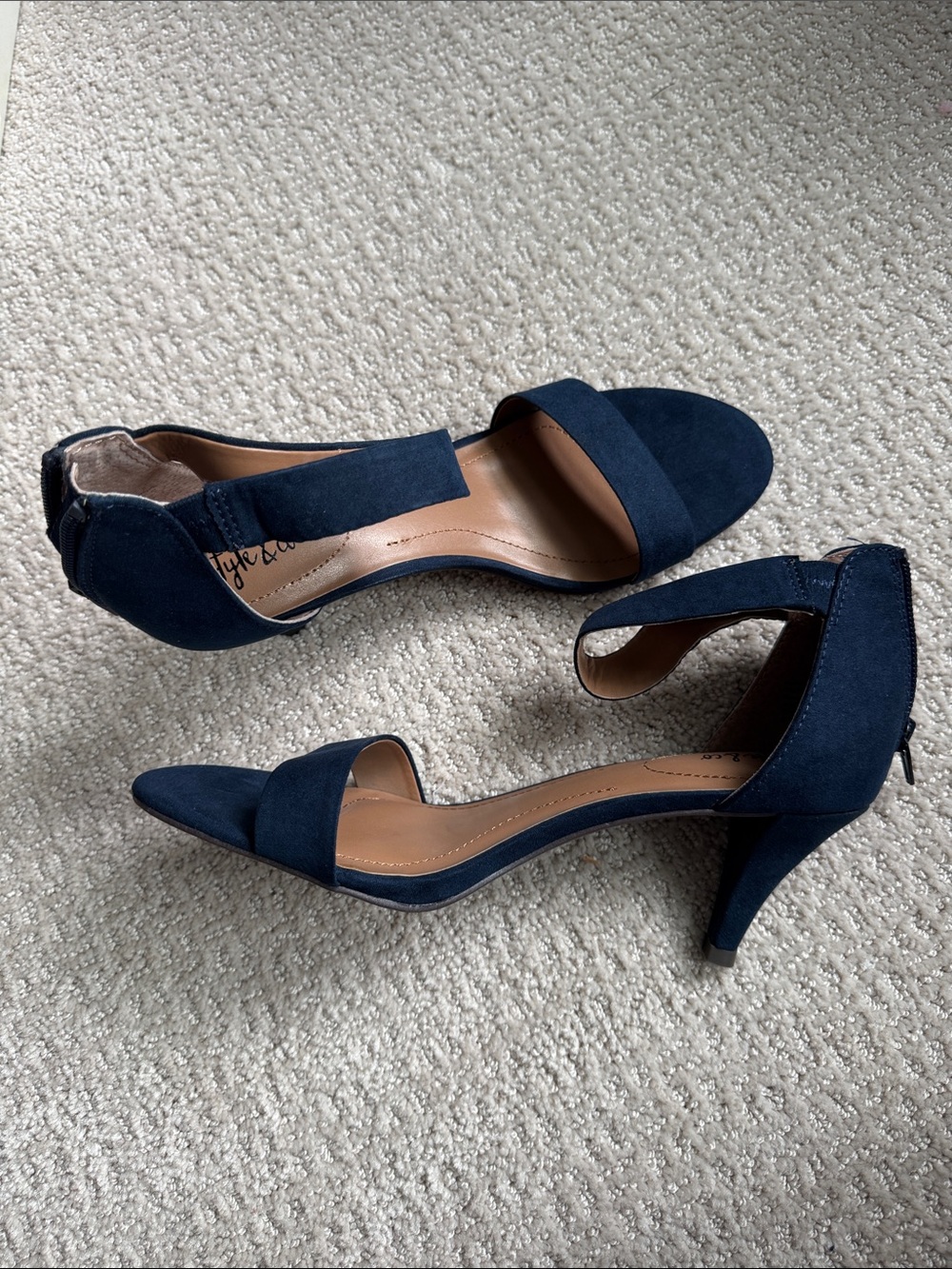 Cityclassified Navy Suede D'Orsay Heels